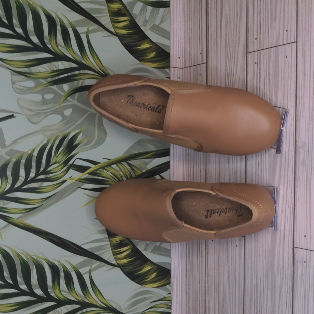 Size 13 Theatricals Tan Tap Shoes Slip Ons